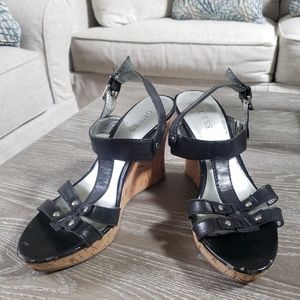Guess Black Platform Wedges
